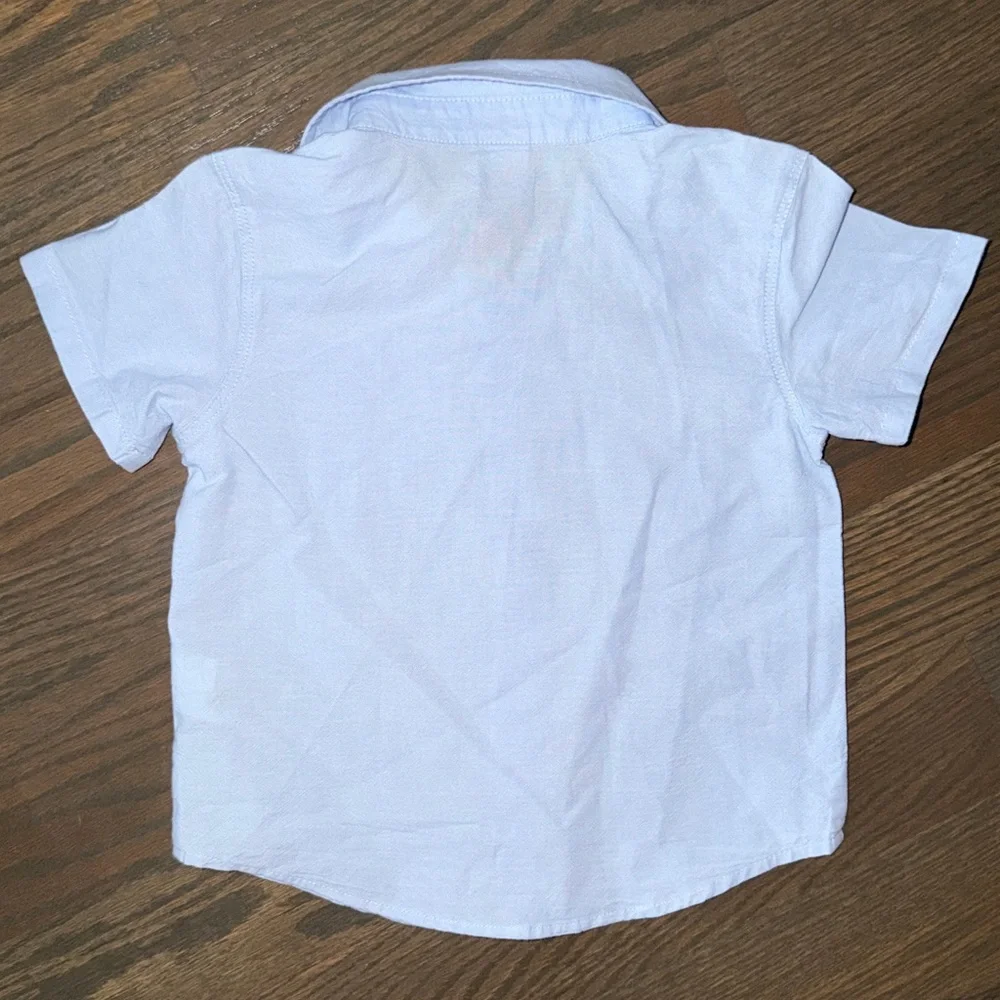 Old Navy Blue Short-Sleeve Oxford Shirt | 3T